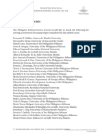(2165025X - Philippine Political Science Journal) Acknowledgments