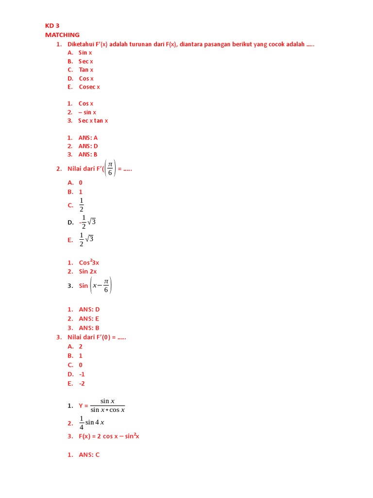 Soal Menjodohkan Pdf