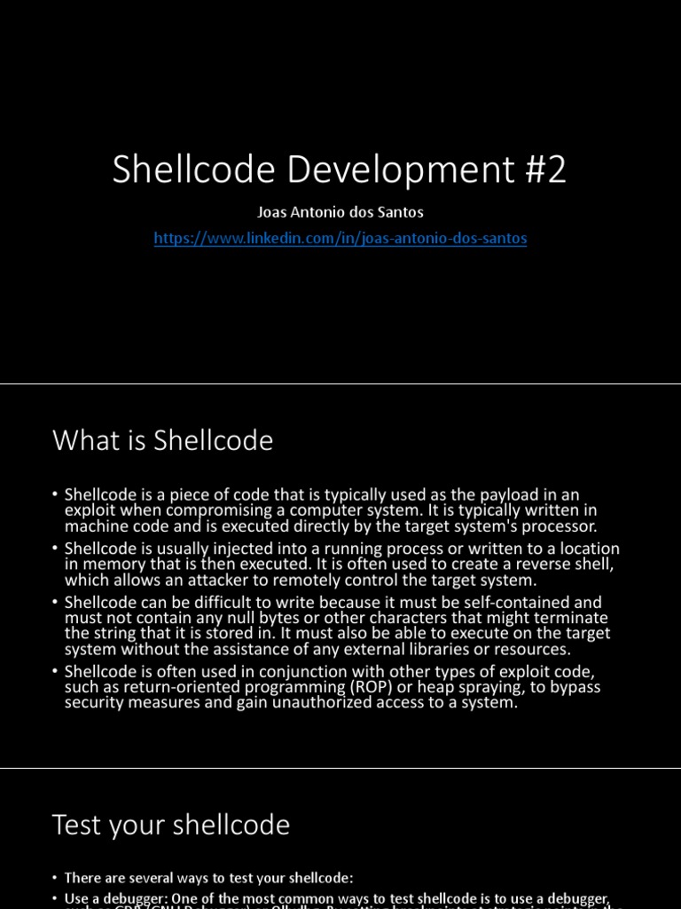 Shellcode development 2 pdf systems engineering computing
