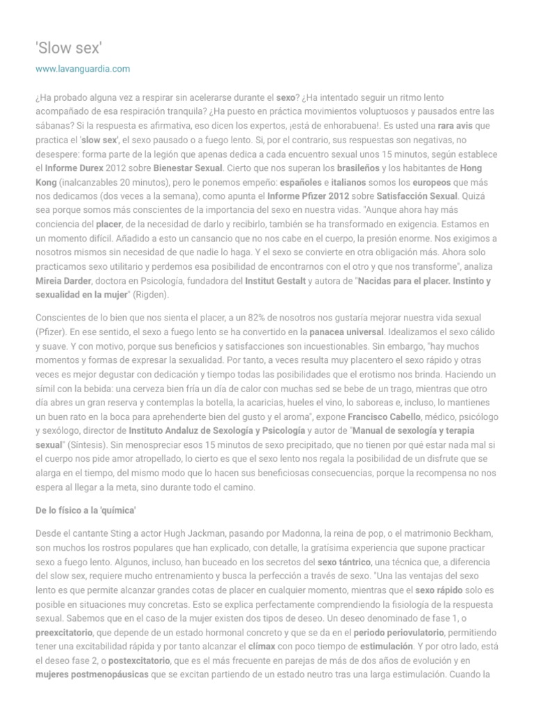 Slow Sex | PDF