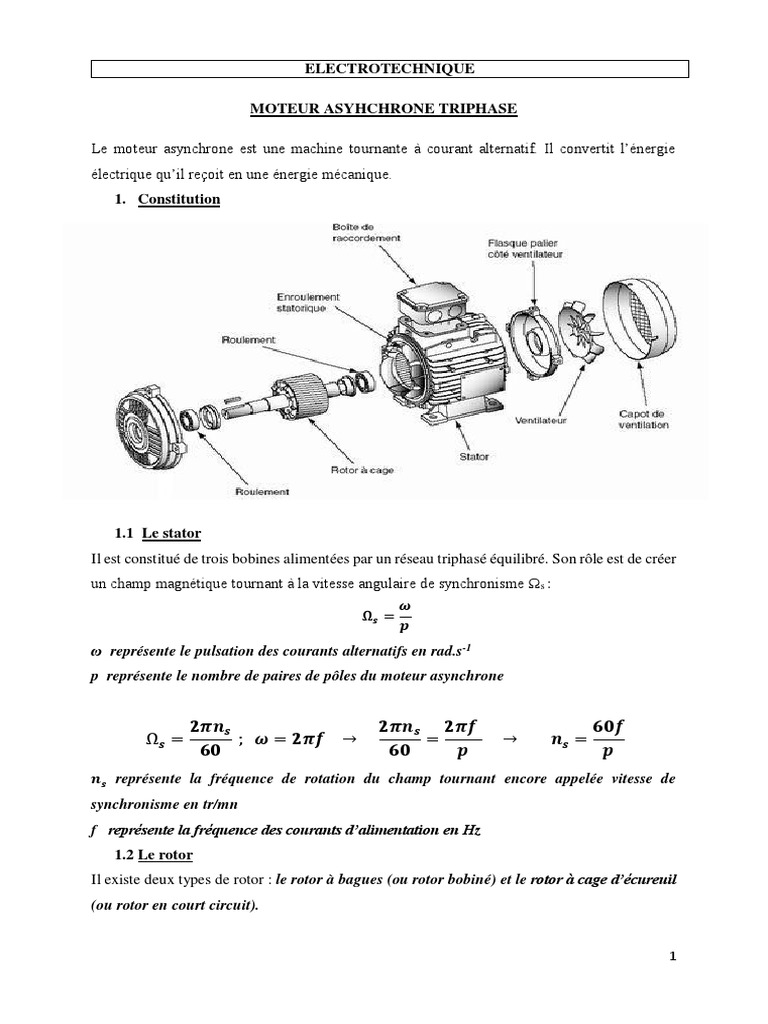 Moteur Asyhchrone Triphase PDF Sciences physiques Puissance — free download