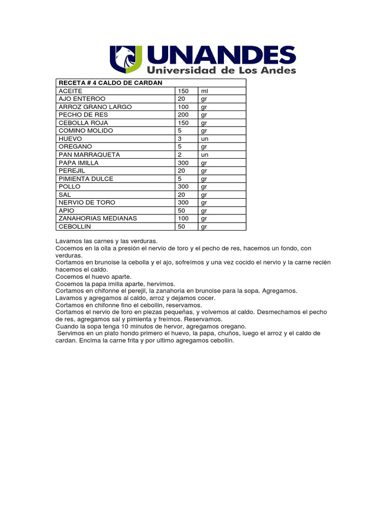 Caldo de Cardan | PDF