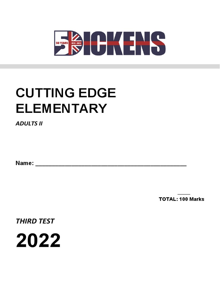 A2 Cutting Edge Elementary Third Test 2022 PDF
