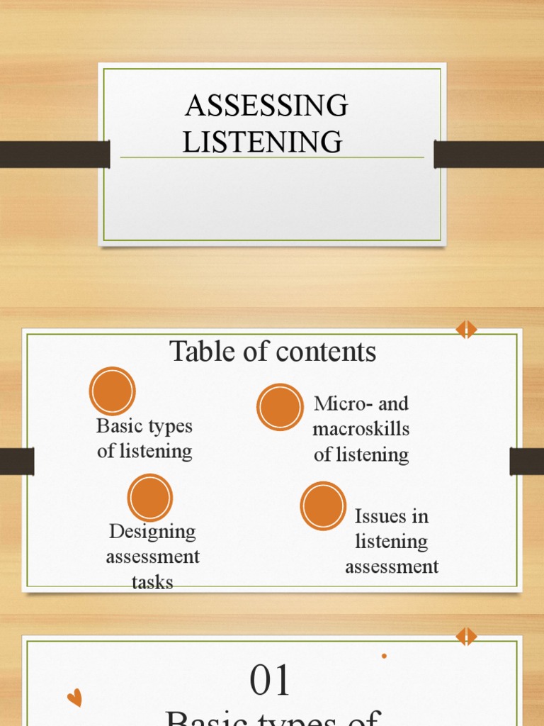 Assessing Listening Skills Types Tasks Pdf Educational
