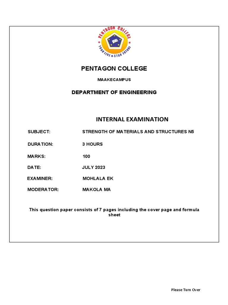 N5 Strength of Materials and Structures 2023 PDF