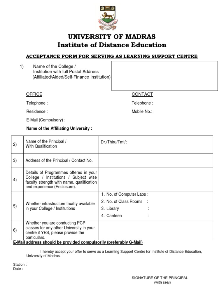 LSC Acceptrance Format | PDF
