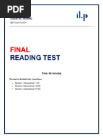 Final Reading Test - Essential A