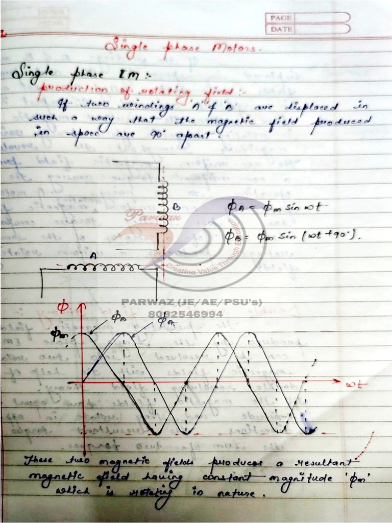 Single Phase Motor Notes PDF