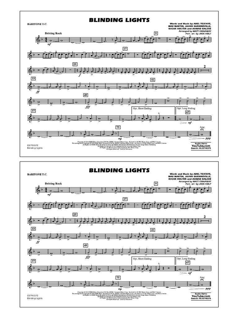 01 Baritone TC Blinding Lights PDF