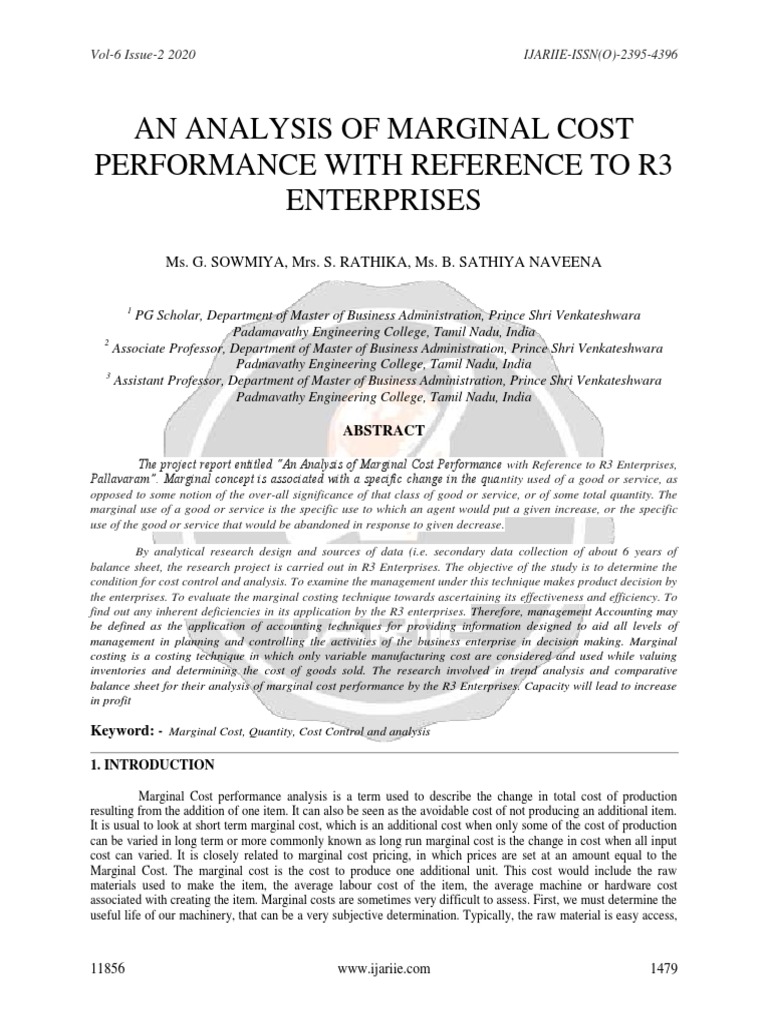Marginal Cost Analysis in R3 Enterprises | PDF | Marginal Cost | Cost ...
