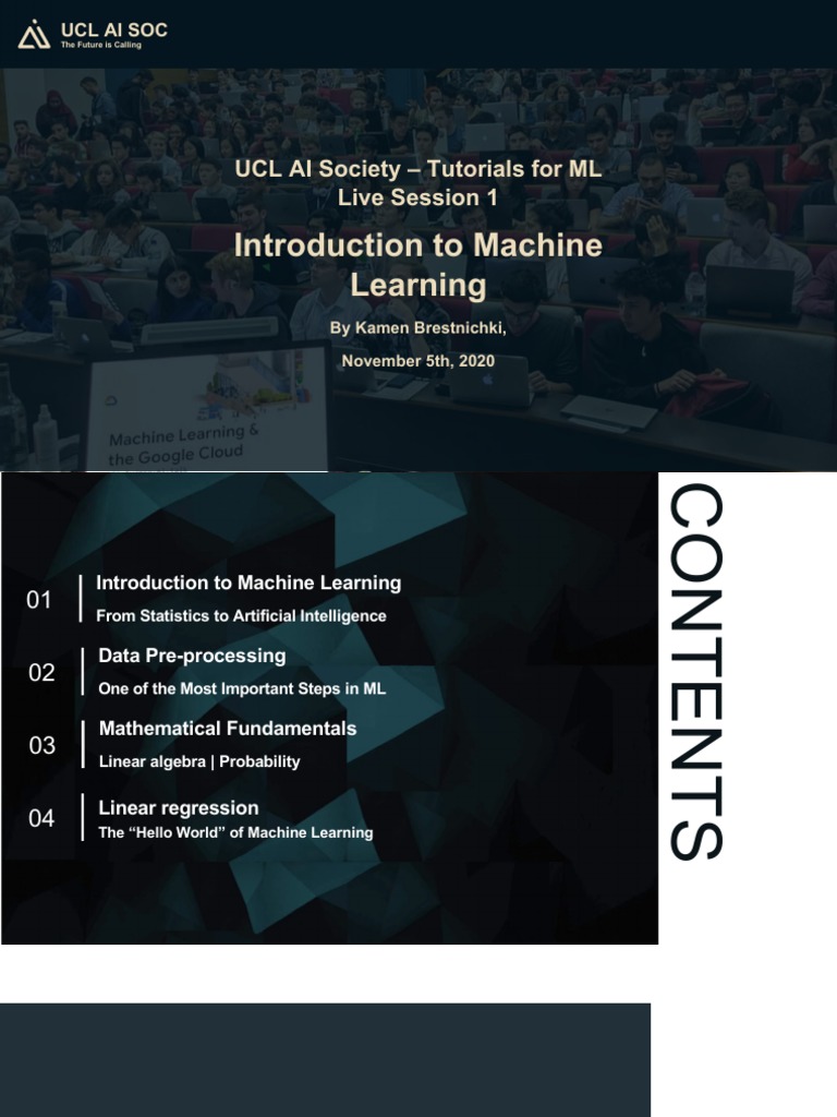 01 Intro To ML | PDF | Machine Learning | Statistics
