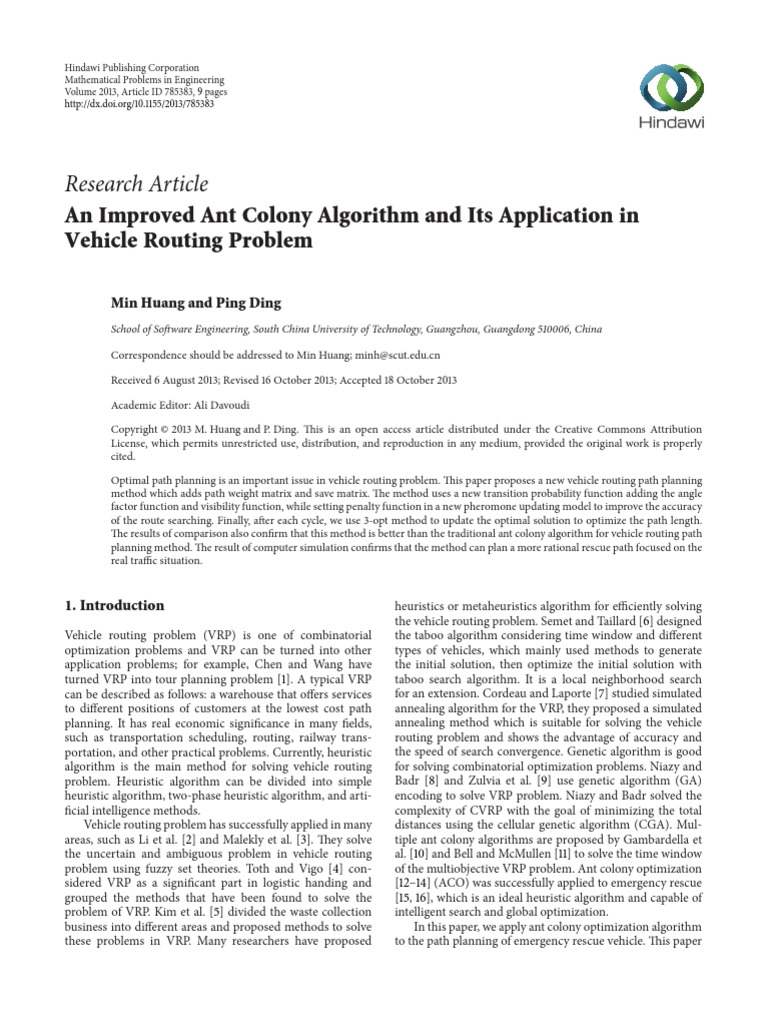 An Improved Ant Colony Algorithm and Its Applicati | PDF | Mathematical ...