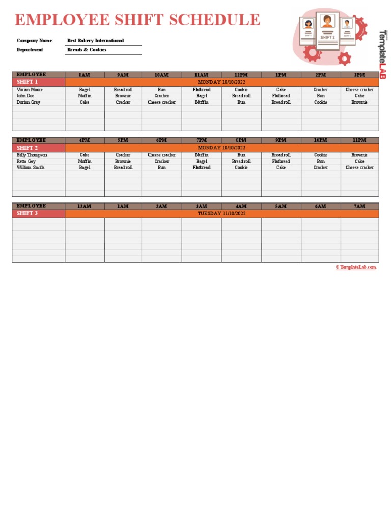 Employee Shift Schedule Template | PDF