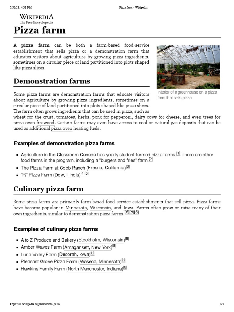 Pizza Farm Wikipedia PDF Pizza Fast Food