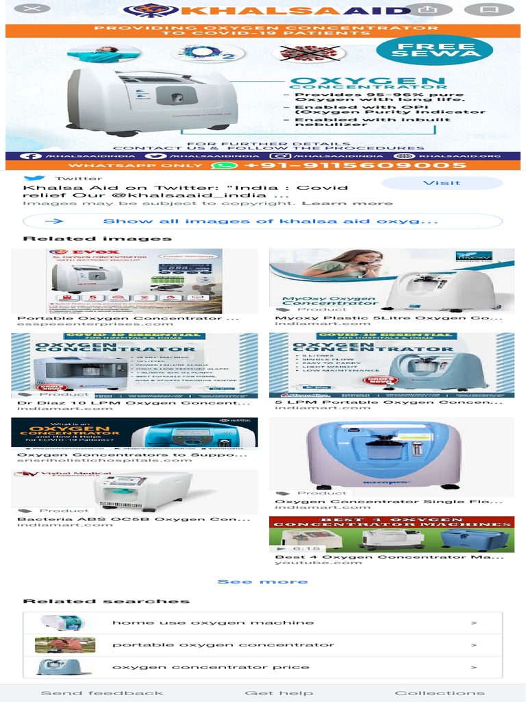 Khalsa Aid Oxygen Concentrator Google Search PDF You Tube