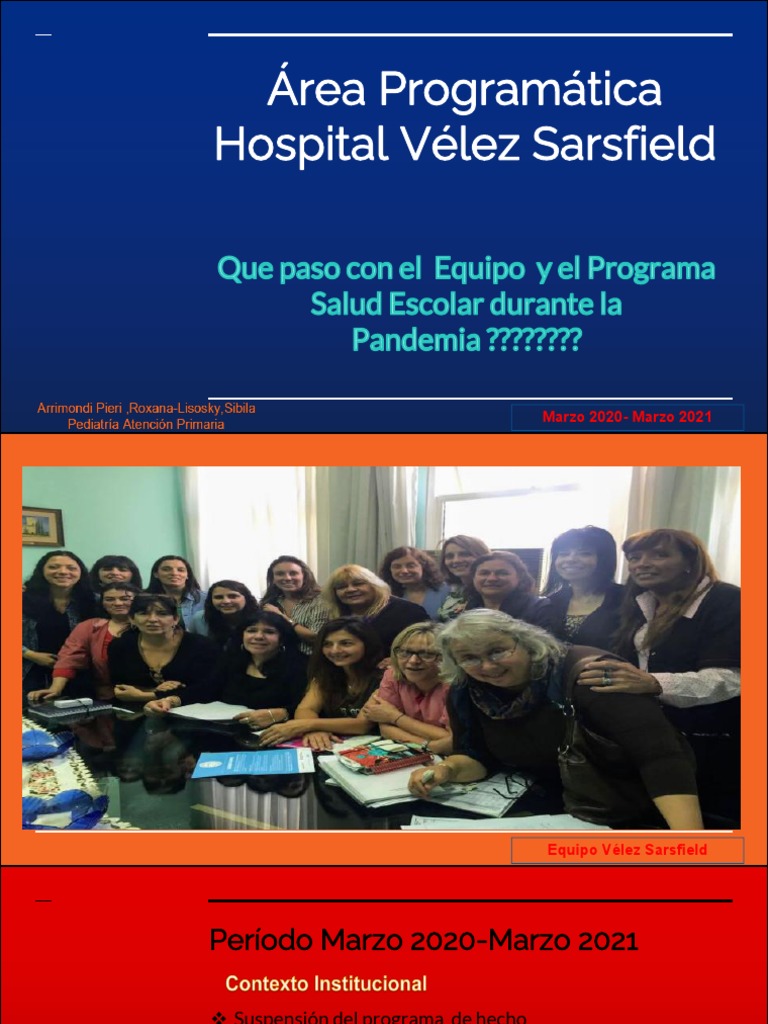 Área Programática Hospital Vélez Sarsfield: Marzo 2020-Marzo 2021 | PDF ...