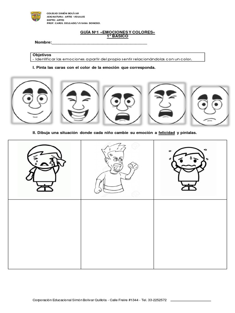 Guía de Emociones para Primer Grado | PDF | Artes del Lenguaje y ...