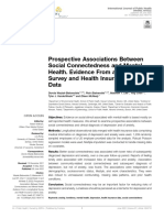 Prospective Associations Between Social Connectedness and Mental Health. Evidence From A Longitudinal Survey and Health Insurance Claims Data