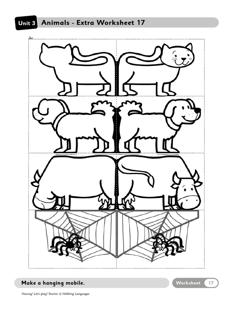 Animals Mobile Worksheet 17 | PDF