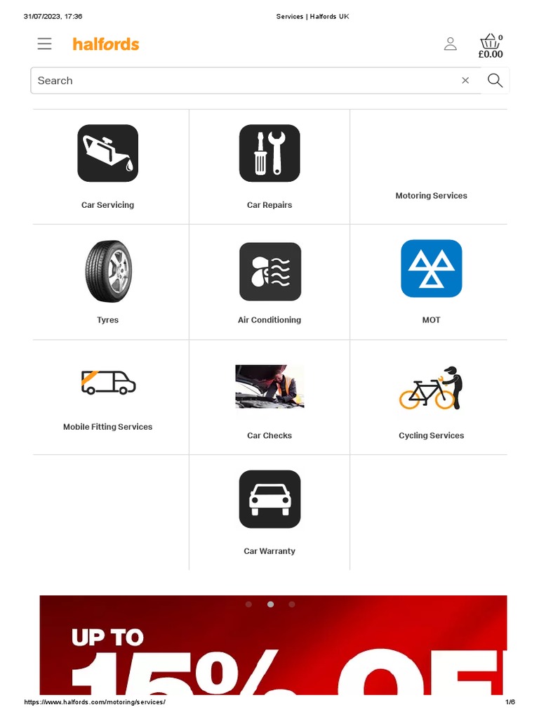 Services Halfords UK PDF Vehicles Transport