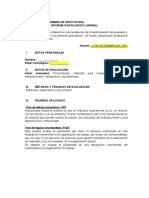 Machote Informe Psicologico Laboral