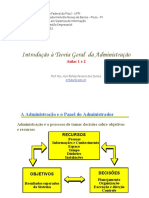 Aulas 1 e 2 - Introdução À Teoria Geral Da Administração