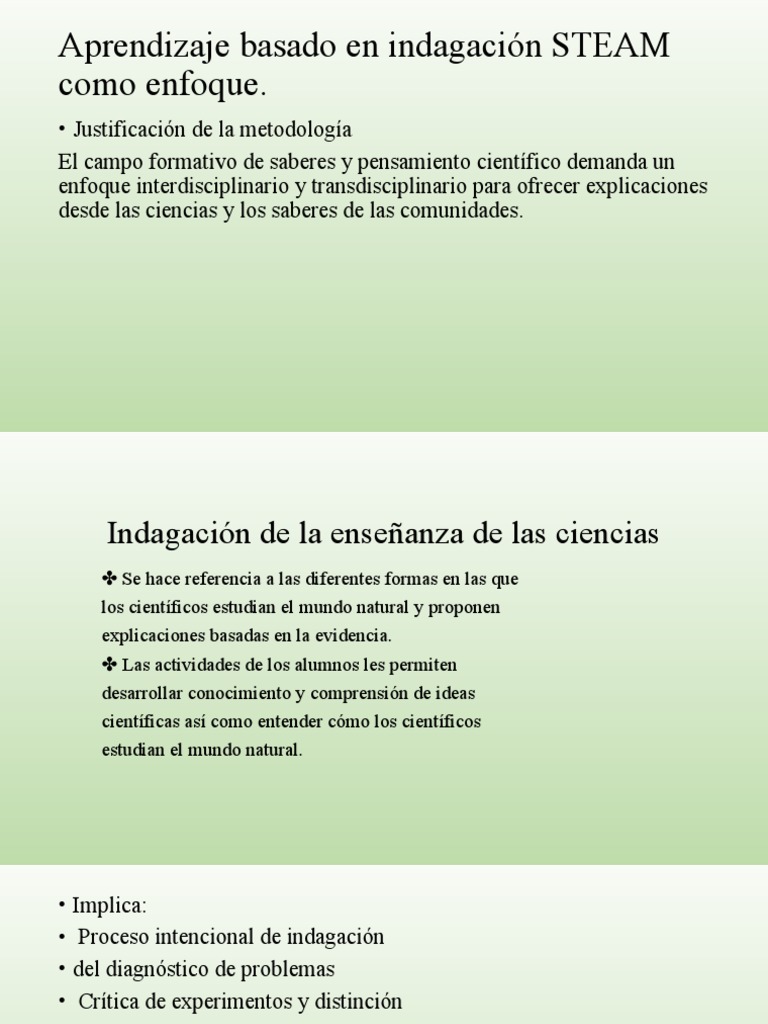 Aprendizaje Basado en Indagación STEAM Como Enfoque | PDF | Aprendizaje ...