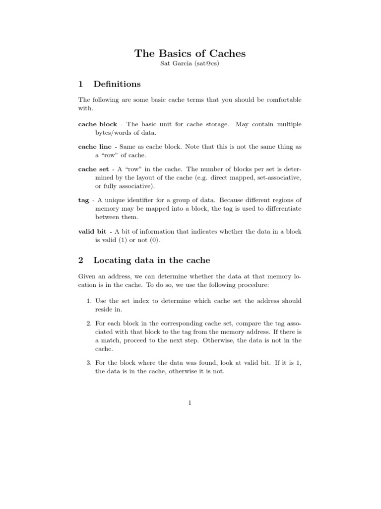 Understanding Cache Basics and Operations | PDF | Cpu Cache | Computer ...