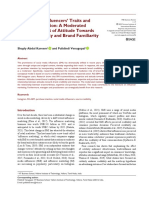 Social Media Influencers' Traits and Purchase Intention: A Moderated Mediation Effect of Attitude Towards Brand Credibility and Brand Familiarity