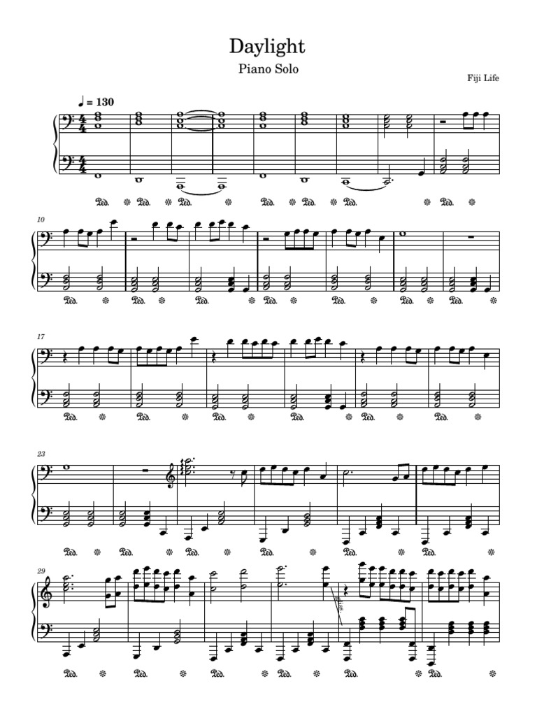 Daylight David Kushner Daylight - Piano Solo | PDF