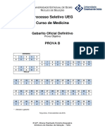 Gabrito PROVA B OBJETIVA Medicina UEG (2018)