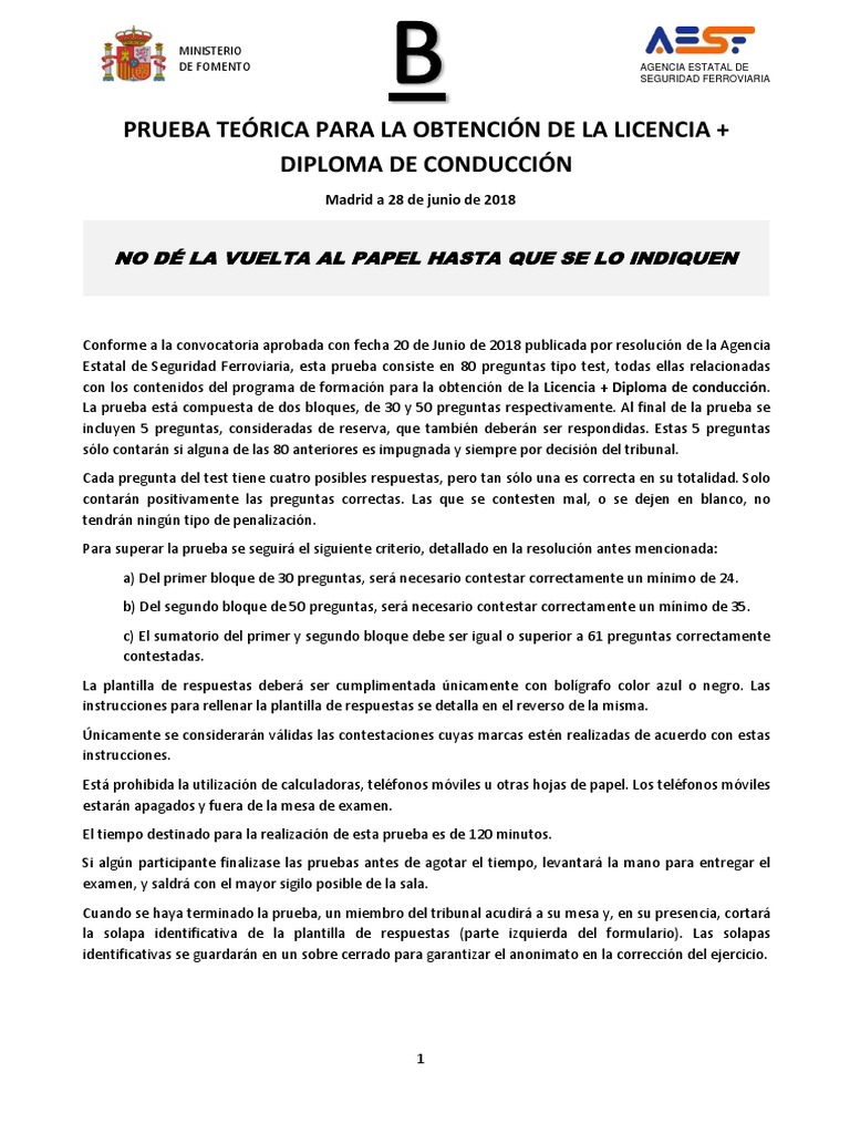 Examen Teórico Licencia Maquinista AESF | PDF