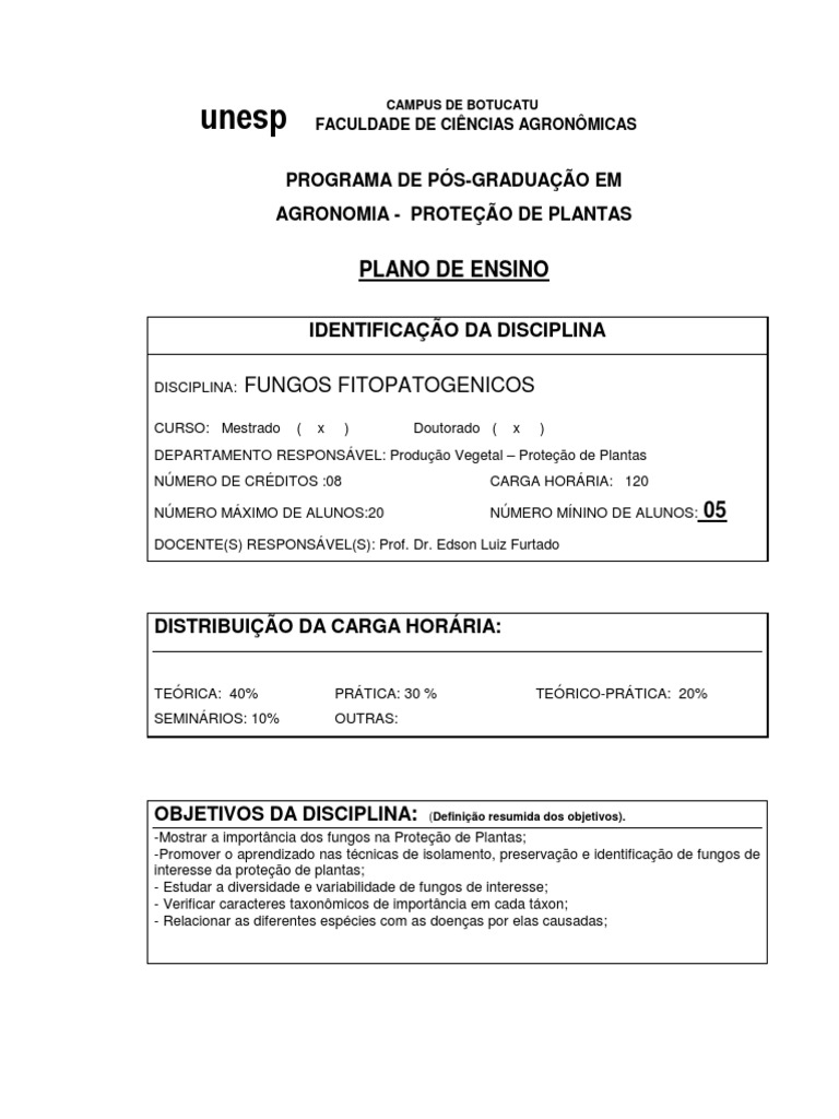 Modelo Plano de Ensino 3 | PDF