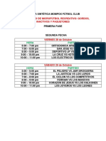 Horario Campeonato Gordos Inactivos y Paquetones Fecha 2