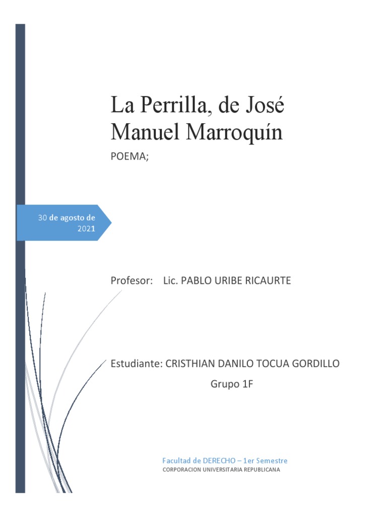 Trabajo Poema La Perrilla de Jose Manuel Marroquin | PDF | Caza | Caballos
