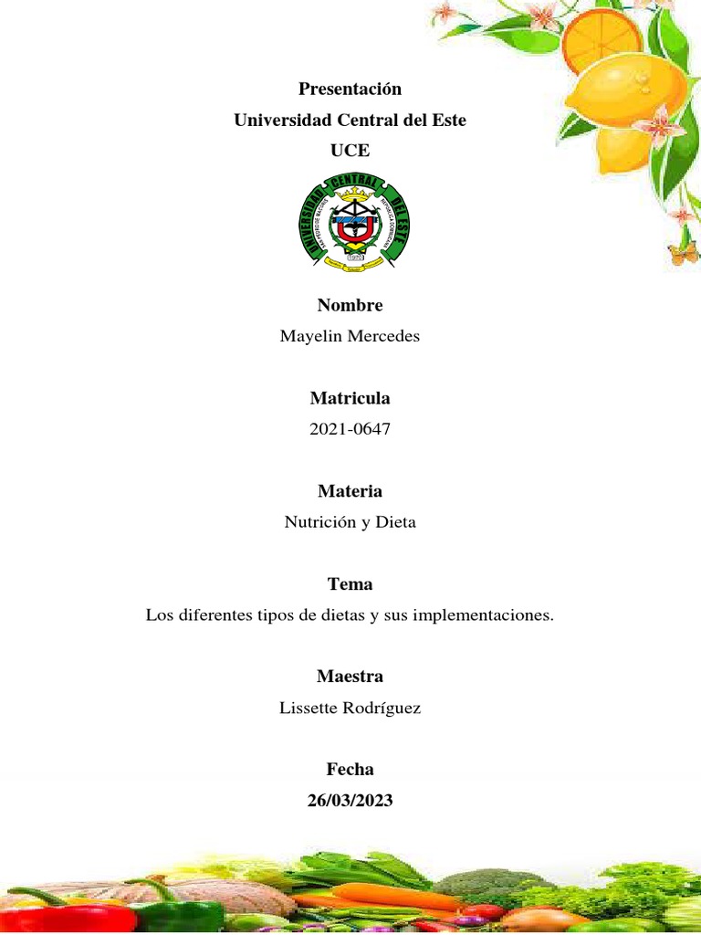 Nutricion Y Dieta Pdf Dieta Nutrición