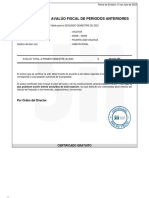 Certificado de Avalúo Fiscal de Periodos Anteriores: Por Orden Del Director