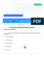 Public Relations MCQ (Free PDF) - Objective Question Answer For Public Relations Quiz - Download Now!