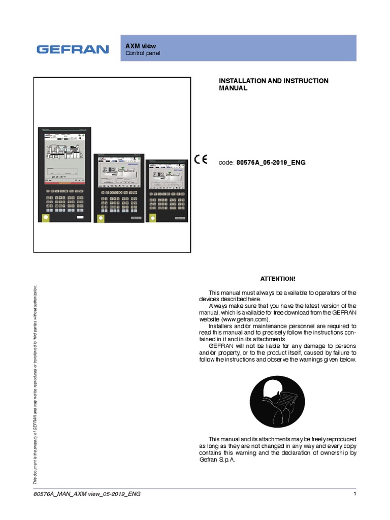 AXM View Control Panel Manual Download | PDF