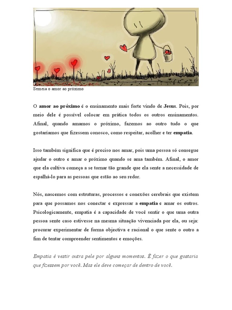 Texto sobre a empatia nos dias de hoje pdf