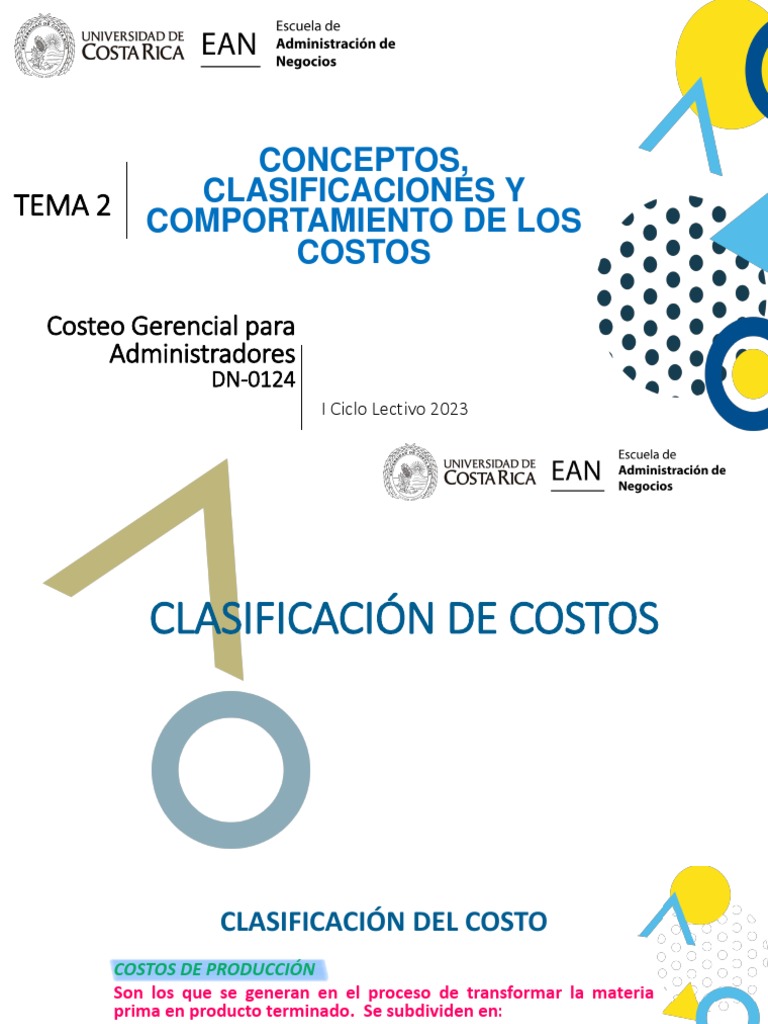 Tema 2 Conceptos Clasificaciones y Comportamiento de Los Costos | PDF