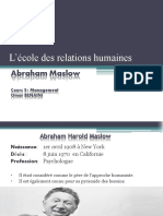 L'école Des Relations Humaines A. MASLOW