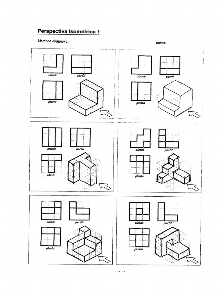 Ejer 01-02 Persp Isometrica 1-2 Soluciones | PDF