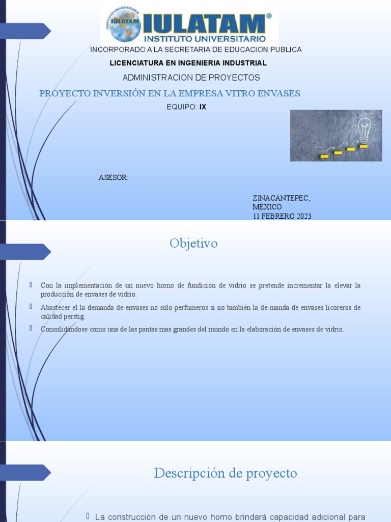 Proyecto de Inversion en La Empresa | PDF | Lentes | Economias