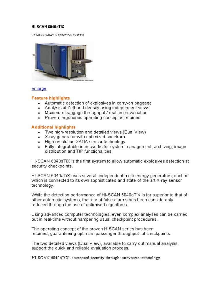 HI SCAN 6040atix | PDF