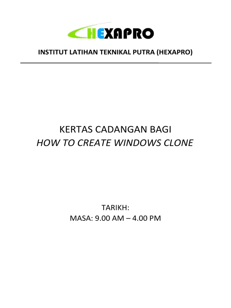 Panduan Cloning Windows untuk Pemula | PDF