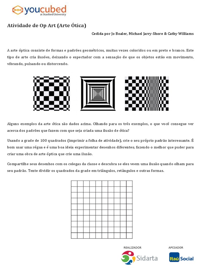 COD101 OK 1 Atividade de Op Art Optical Art Task PDF