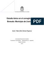 Estudio Léxico en El Corregimiento de Boraudo: Municipio de Lloró, Chocó