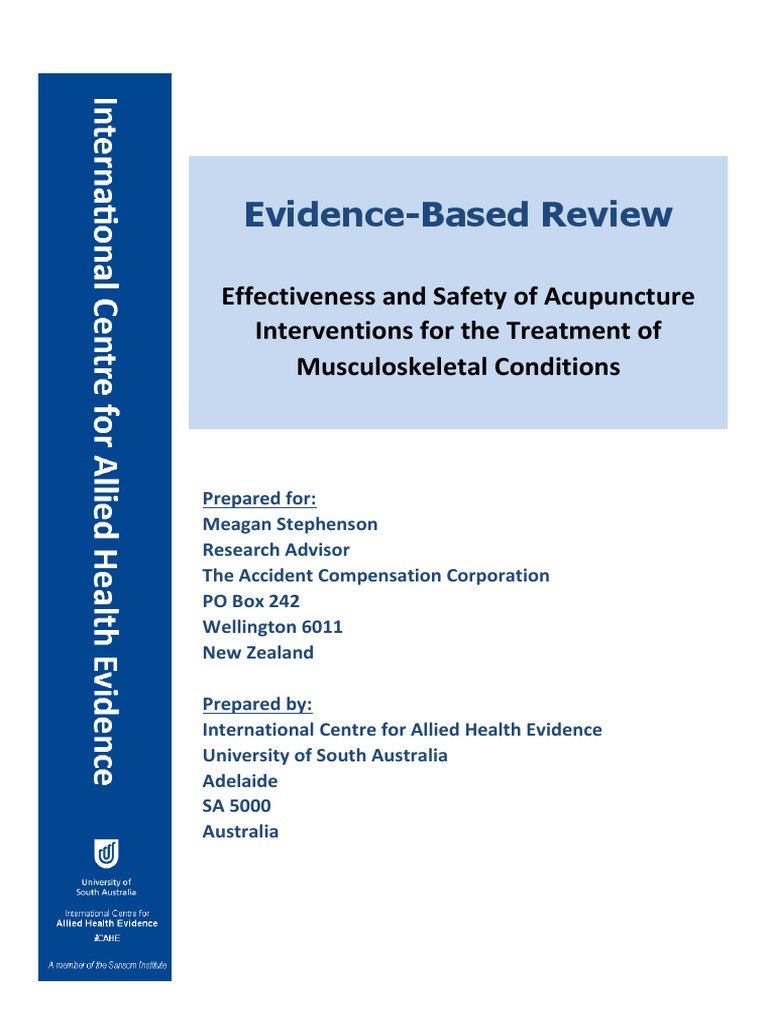 To Membership 2019 Acupuncture Full Evidence Based Review U.south