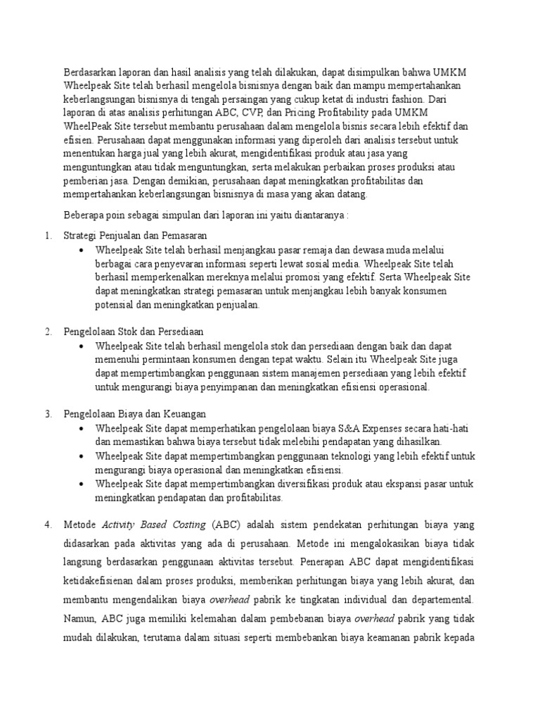 Kesimpulan Laporan Pdf